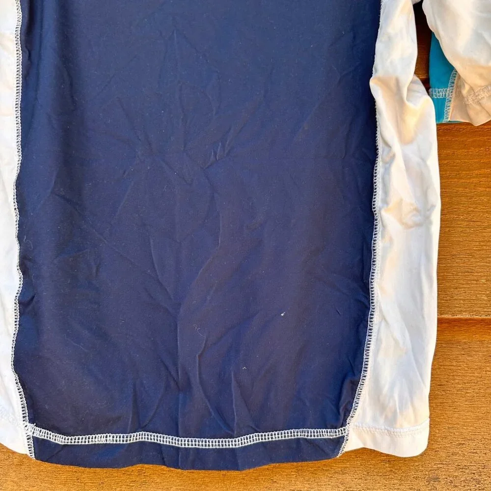 Op Boys Swim Shirt South Shore Surf School Design Blue & White Rash Guard Size M